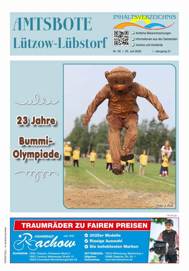 Titelblatt Amtsbote Lützow-Lübstorf Ausgabe: 01/2024