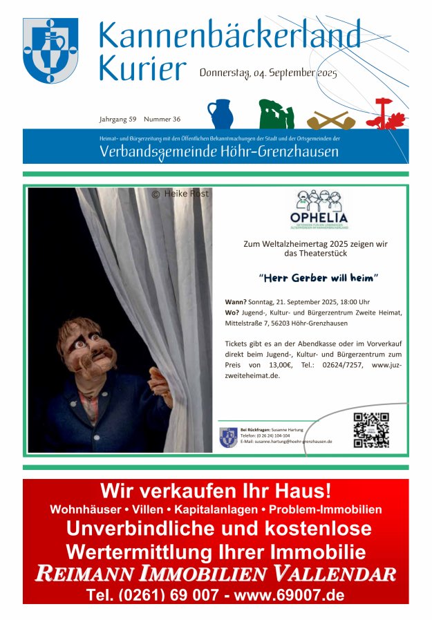 Titelblatt Kannenbäckerland-Kurier Verbandsgemeinde Höhr-Grenzhausen