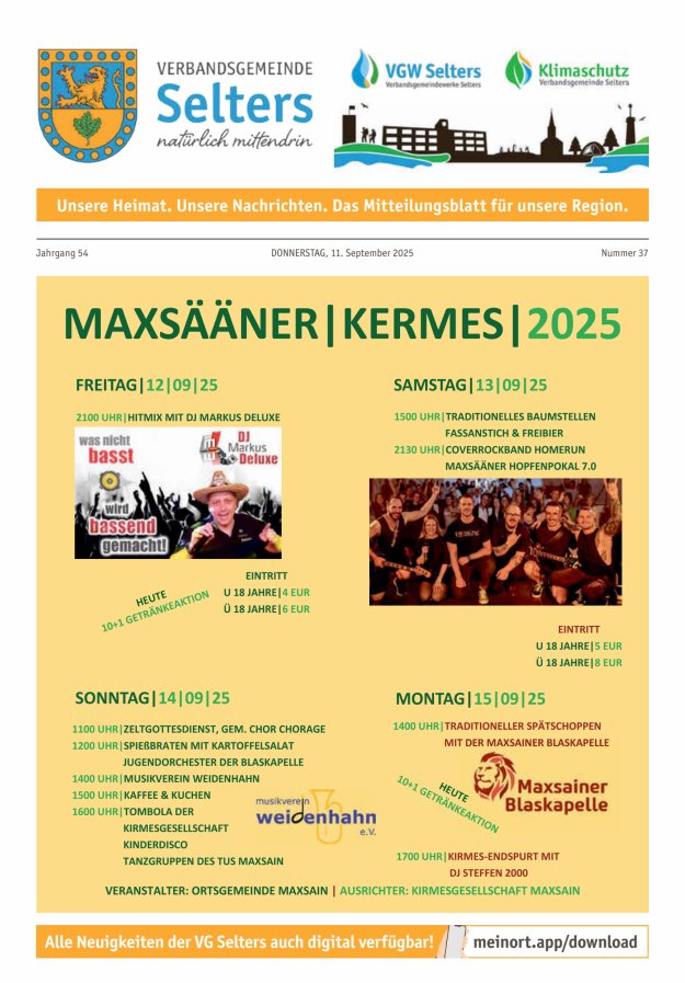 Titelblatt Unsere Verbandsgemeinde Selters/Ww. Ausgabe: 20/2024