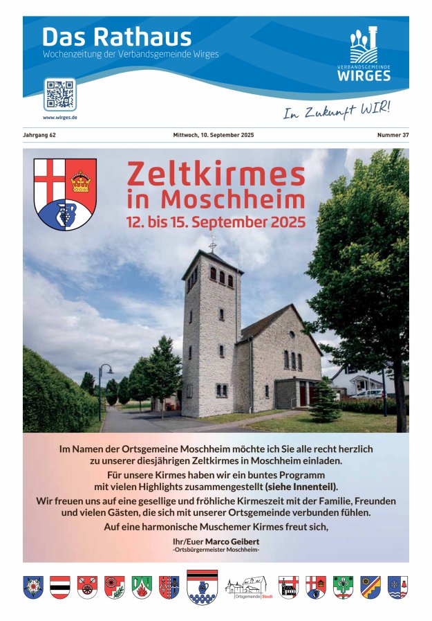 Titelblatt Das Rathaus - Informationen für die Bürger in der VG Wirges Ausgabe: 20/2024