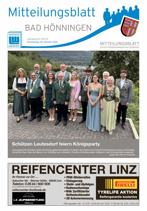 Titelblatt Mitteilungsblatt Bad Hönningen Ausgabe: 18/2024