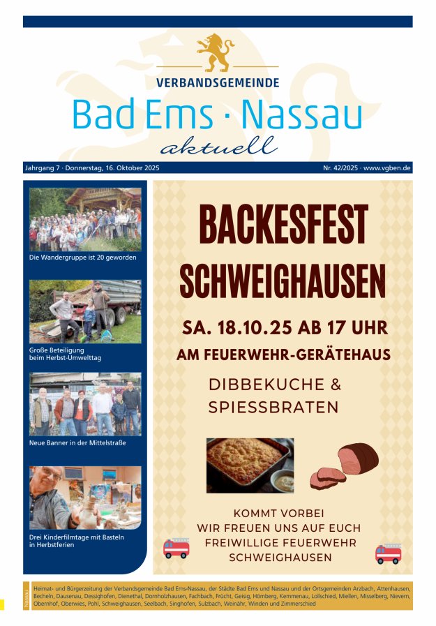 Titelblatt Bad Ems-Nassau aktuell, Ausgabe Nassau Ausgabe: 20/2024