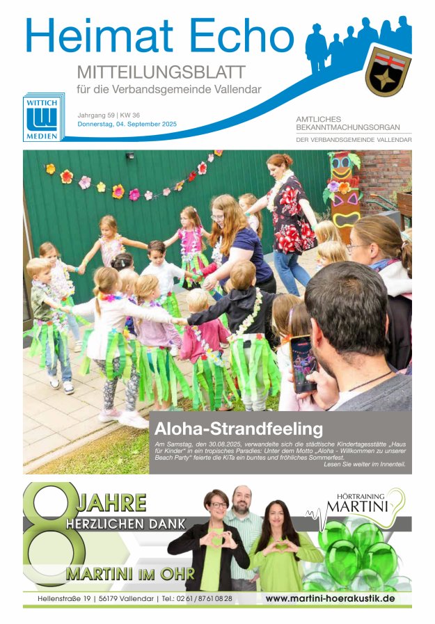 Titelblatt Heimat-Echo - Heimat- und Bürgerzeitung Verbandsgemeinde Vallendar
