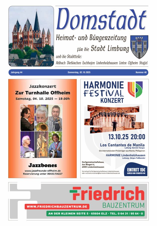 Titelblatt Domstadt - Heimat- und Bürgerzeitung für die Stadt Limburg