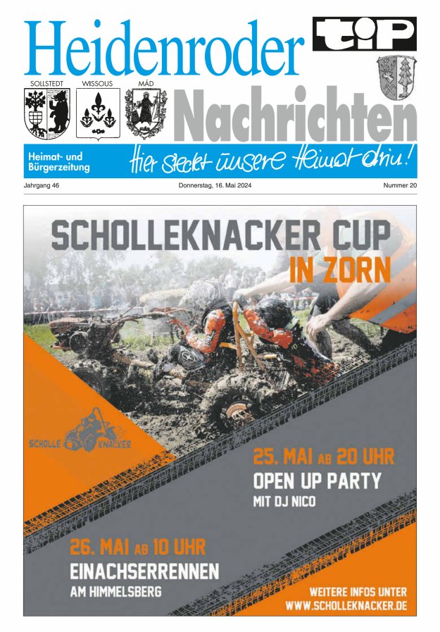 Titelblatt "tip" Heidenroder Nachrichten Ausgabe: 20/2024