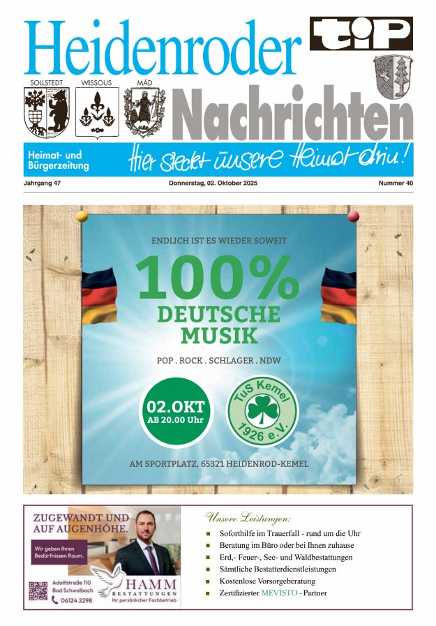 Titelblatt "tip" Heidenroder Nachrichten Ausgabe: 19/2024