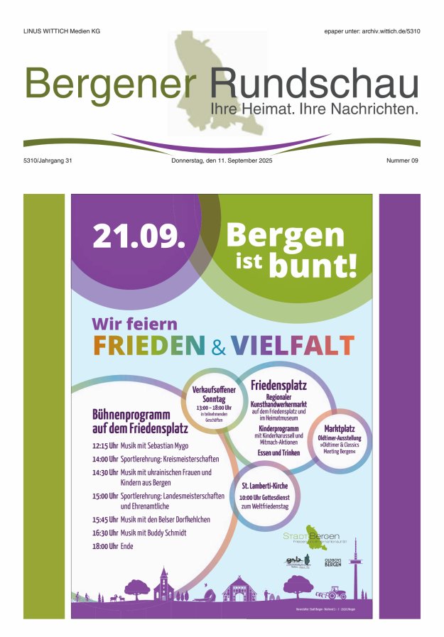 Titelblatt Bergener Rundschau Ausgabe: 05/2024