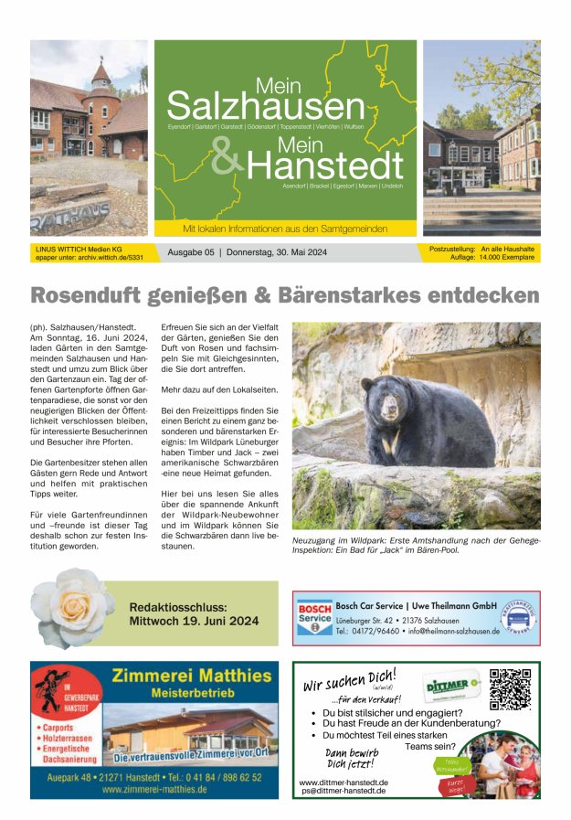 Titelblatt Mein Salzhausen / Mein Hanstedt Ausgabe: 04/2024