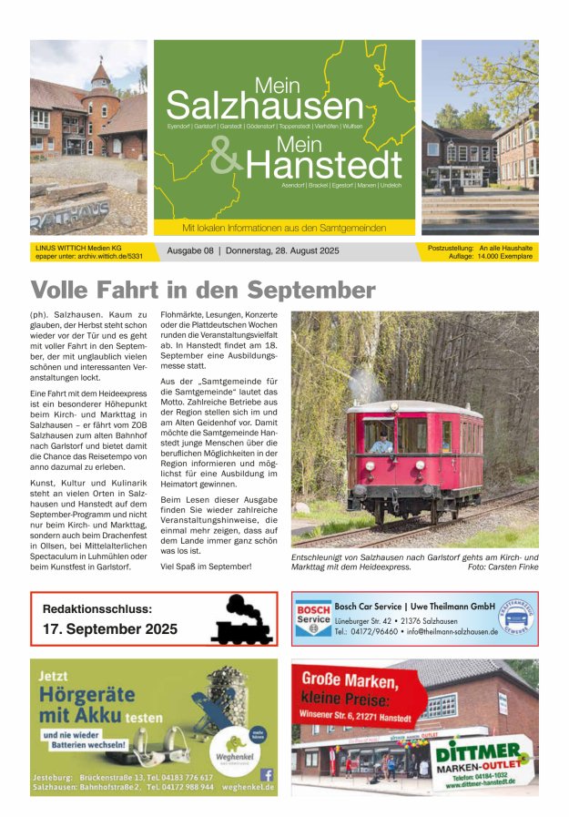 Titelblatt Mein Salzhausen / Mein Hanstedt Ausgabe: 04/2024