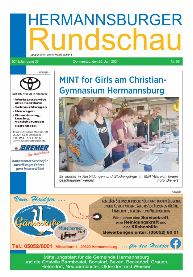 Titelblatt Hermannsburger Rundschau Ausgabe: 04/2024