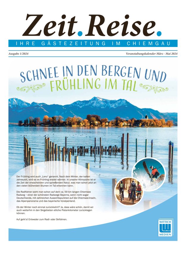 Titelblatt Zeit.Reise. Gästezeitung Chiemgau