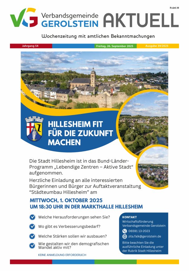 Titelblatt Verbandsgemeinde Gerolstein aktuell