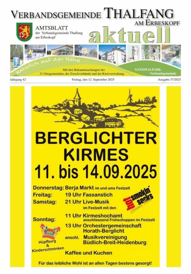 Titelblatt Thalfang aktuell - Amtsblatt VG Thalfang Ausgabe: 19/2024