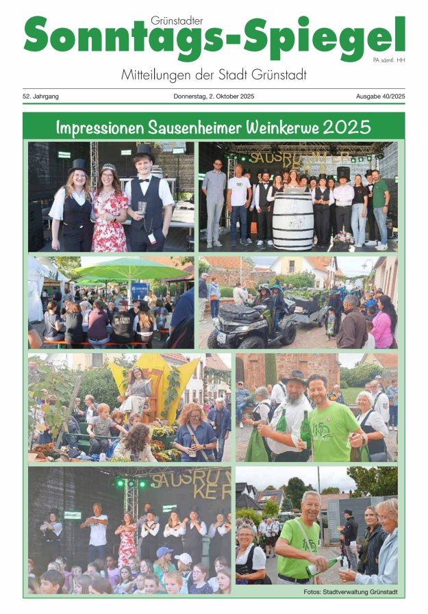 Titelblatt Grünstadter Sonntags-Spiegel Ausgabe: 20/2024