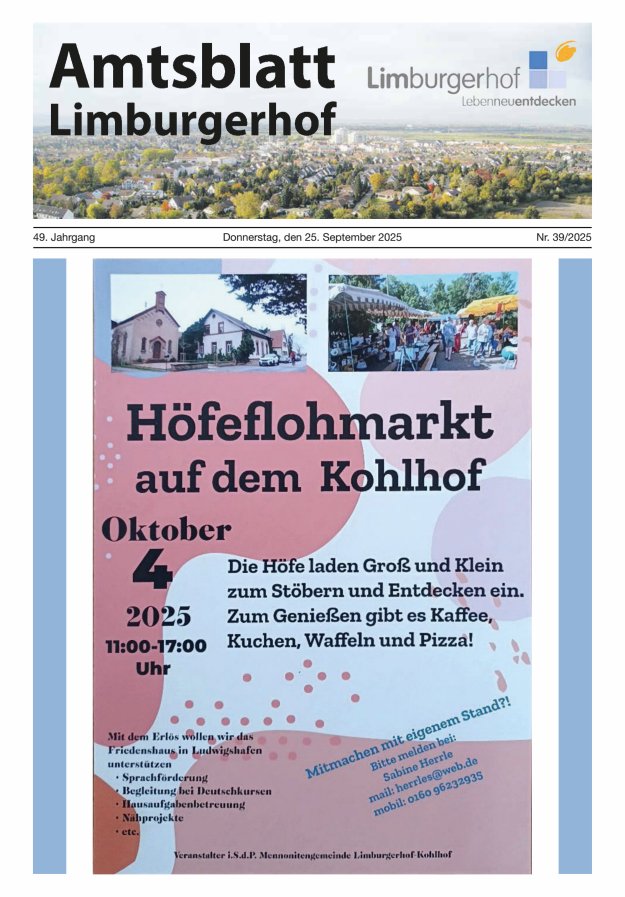 Titelblatt Amtsblatt Limburgerhof Ausgabe: 17/2024