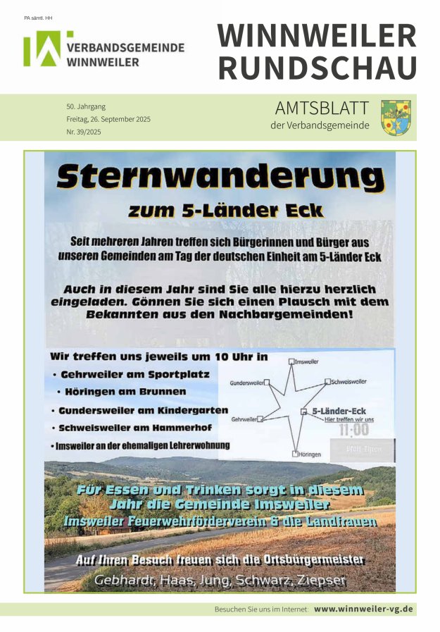 Titelblatt Winnweiler Rundschau