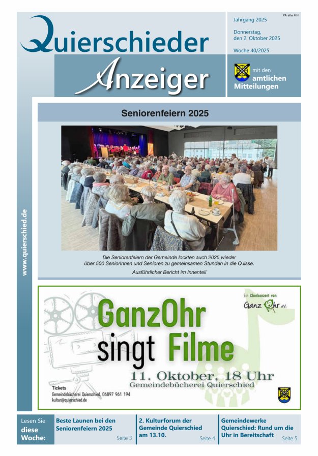 Titelblatt Quierschieder Anzeiger Ausgabe: 19/2024