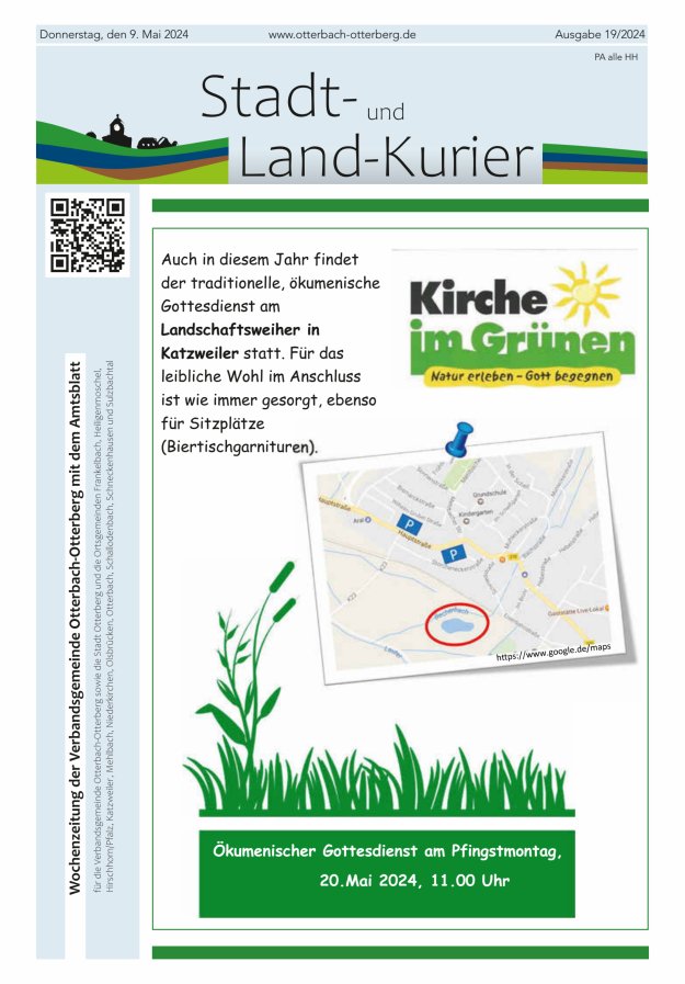 Titelblatt Stadt- und Land-Kurier Otterbach-Otterberg Ausgabe: 20/2024